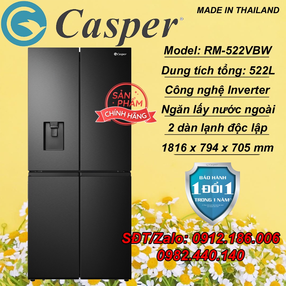 Tủ lạnh Casper Inverter 463 lít RM-522VBW - HÀNG CHÍNH HÃNG