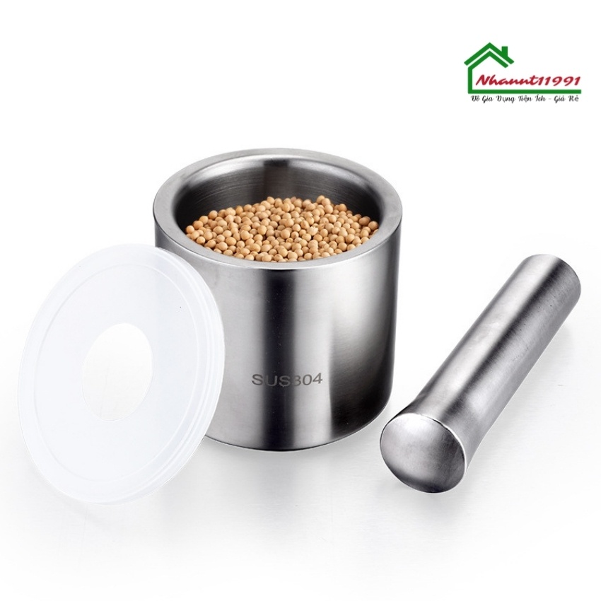 Bộ Chày Cối Inox 304 - Hàng Cao Cấp Không Vết Hàn - Bảo Hành Trọn Đời Không Han Gỉ