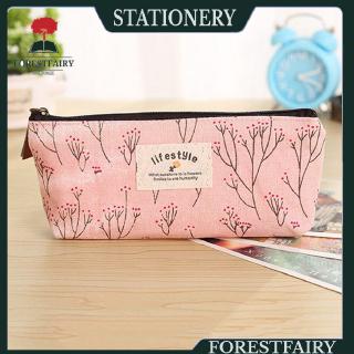 【0501】Pastoral Broken Flowers Small Fresh Zakka Canvas Student Stationery Bag