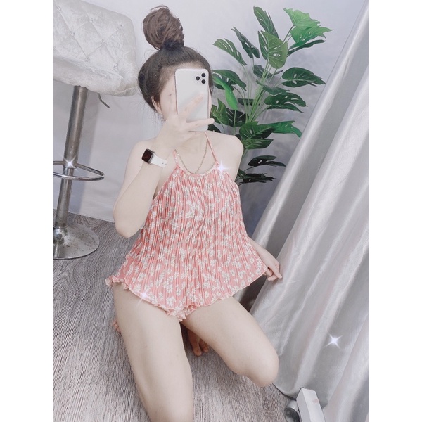 Set yếm hoa dập ly siêu đẹp sexy vải đỉnh