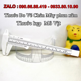 Thước đo vẽ lông mày mỏ vịt + thước nhựa chữ m đo chân mày phun xăm thẩm mỹ