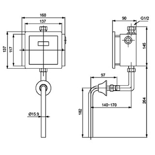 Van xả cảm ứng cho tiểu nam INAX OKUV-32SM