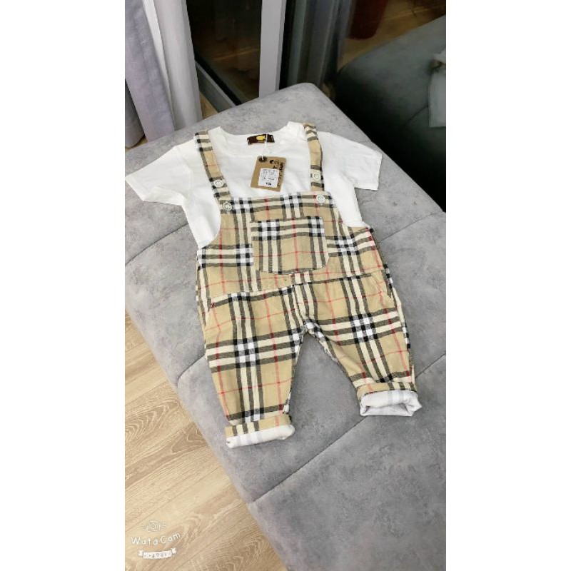 Set yếm kẻ caro cho bé trai