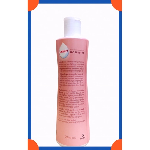 DUNG DỊCH VỆ SINH PHỤ NỮ LACTACYD SENSITIVE PRO chai 250ml