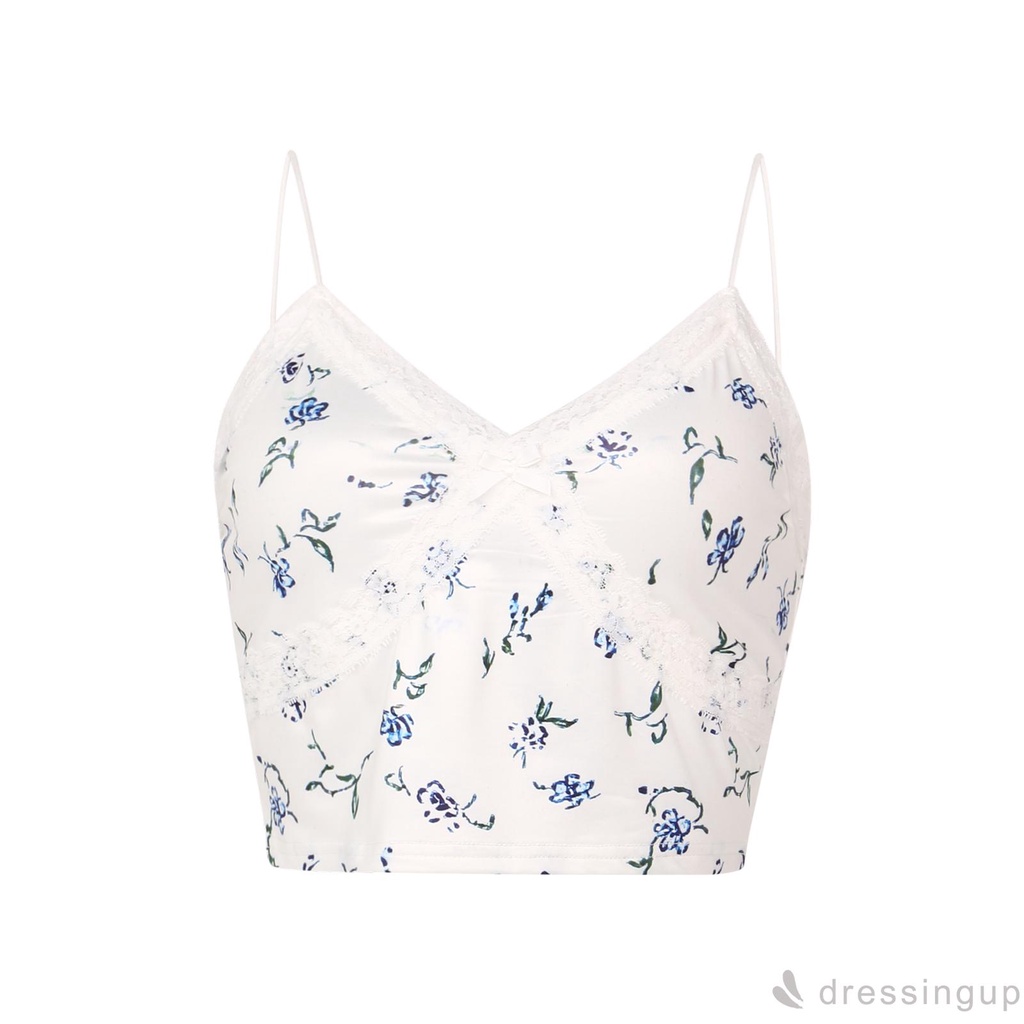 Áo Nữ Không Tay Cổ Chữ V Phối Ren Thời Trang Quyến Rũ