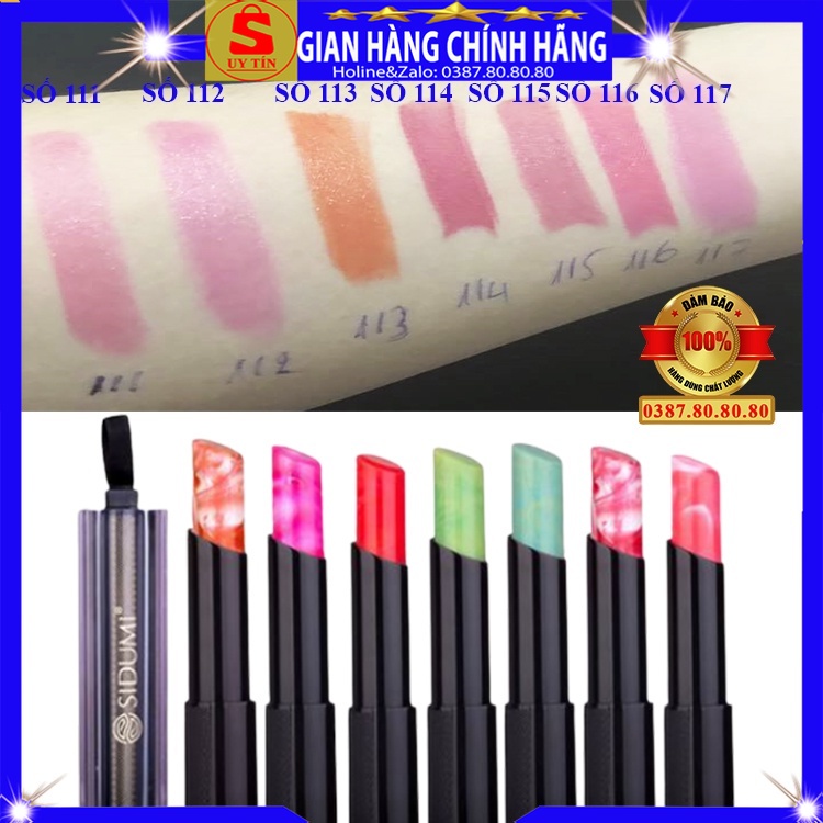Son dưỡng môi có màu nhẹ 3D sáp mật ong cao cấp chính hãng Sidumi hàn quốc chống nắng dưỡng hồng xóa thâm môi cho nữ nam