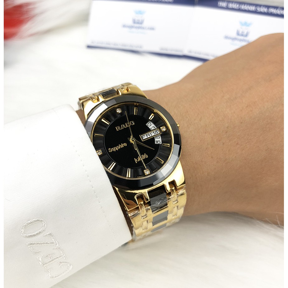 Đồng Hồ Mam Dây Đá Sapphire Ceramic Lịch Thứ Ngày + Thẻ Bảo Hành | BigBuy360 - bigbuy360.vn