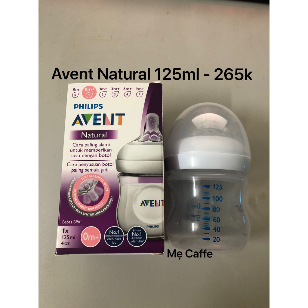 Bình sữa Avent Natural Mô Phỏng Tự Nhiên 125ml và 260ml - Hàng Chính Hãng