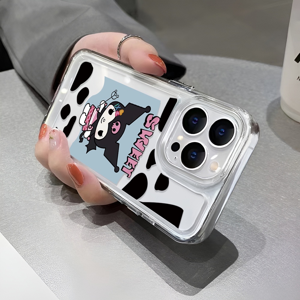 Ốp Điện Thoại Trong Suốt Họa Tiết Bò Sữa Kuromi Cho iphone 14ProMax 14Plus 13 11 12 7Plus X XR