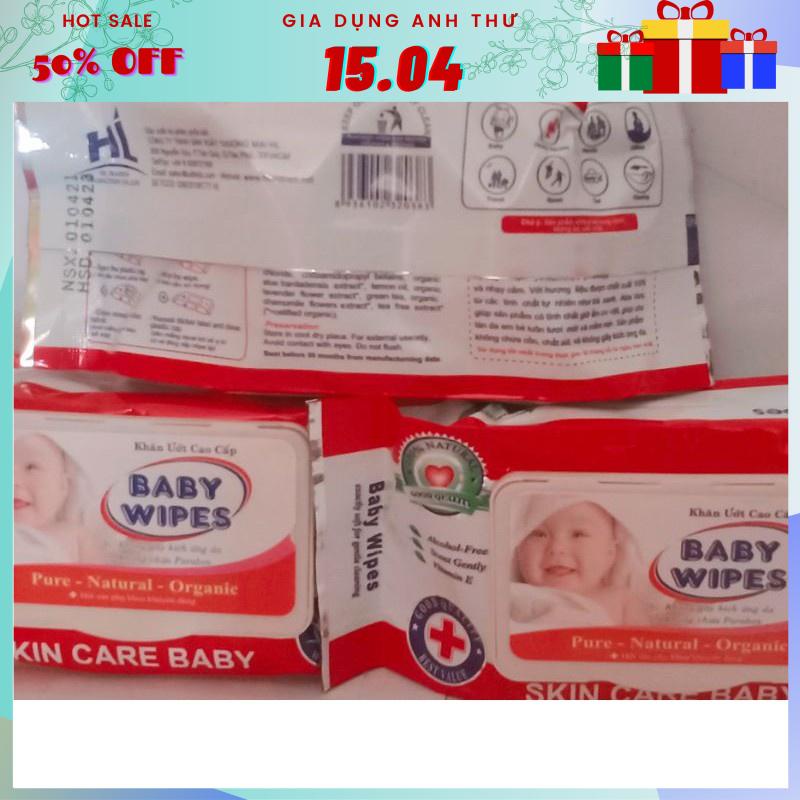 Khăn giấy ướt Baby wipes 80gr kích thước: 20 x 15cm