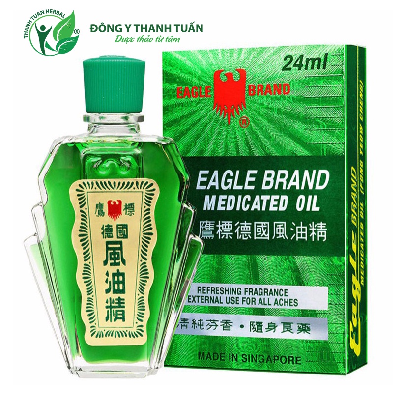 Dầu Gió Xanh Con Ó Eagle Singapore 3ml, 12ml, 24ml