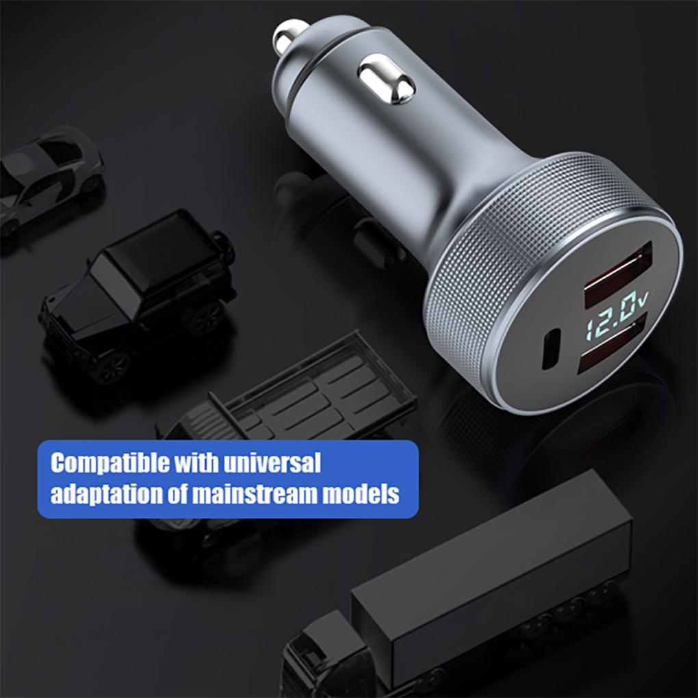 Bộ Sạc Nhanh 3 Cổng PD USB Bằng Hợp Kim Nhôm Cho Xe Hơi / Xe Tải
