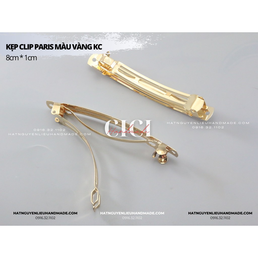 Phôi cặp / Xương cặp bấm tóc Clip Paris 3 chi tiết Cici Handmade hạt cườm nguyên liệu tự làm kẹp tóc cô dâu đính kết