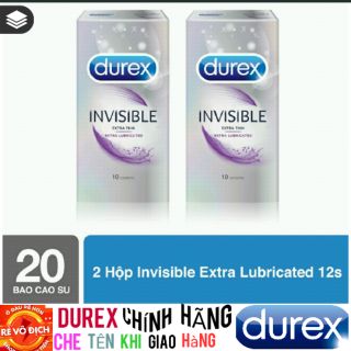 [ SIÊU RẺ ] Bộ 2 Bao cao su Durex Invisible Extra Lubricant 10 bao [ SHOP YÊU THÍCH ]