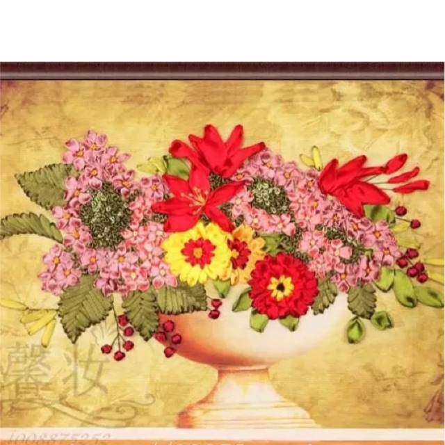 Tranh thêu ruy băng 50x40cm