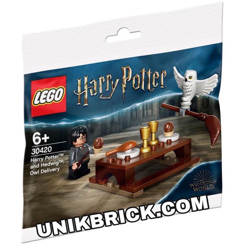 [CÓ HÀNG] Lego UNIK BRICK 30420 Harry Potter and Hedwig: Owl Delivery Polybag Túi nhân vật Cậu bé phù thuỷ (như hình).