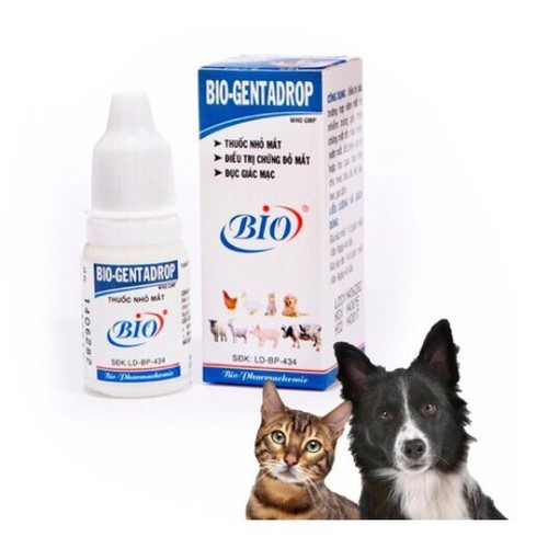 Hanpet.GV- Dung dịch rử mắt làm sạch mắt cho chó mèo Bio GENTADROP 10ml hỗ trợ chó mèo mắt bị nghèn
