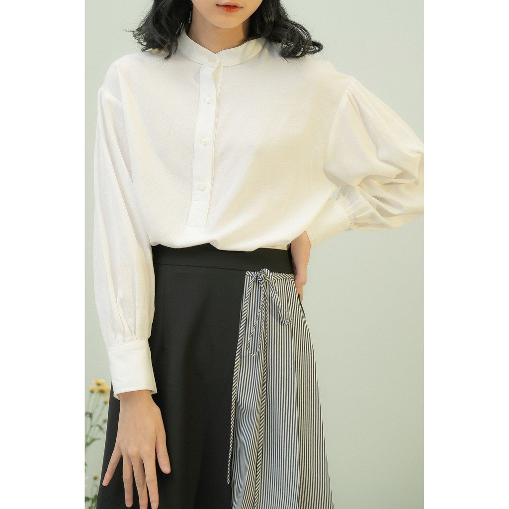 [Mã SKAMCLU7 giảm 10% tối đa 50K đơn 0Đ] Chân váy ngắn nữ MADELEN mixed kẻ xanh có nơ buộc