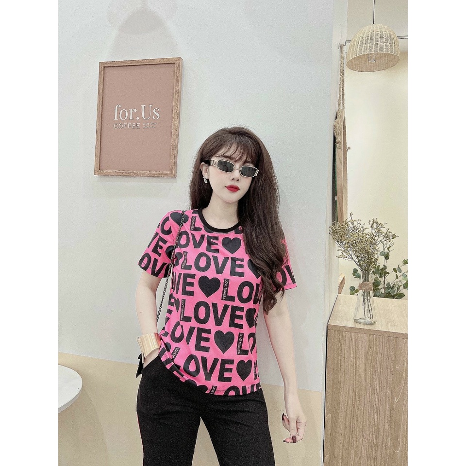 Đồ bộ dài thun lạng phối thun cotton họa tiết tim
