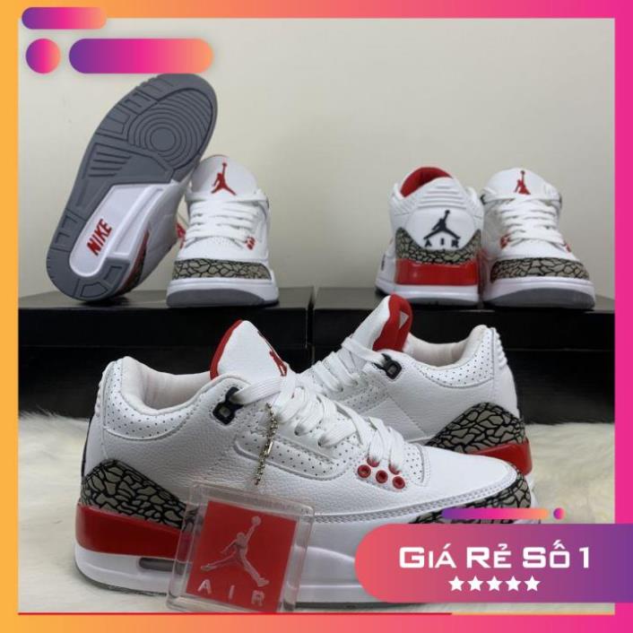 Giày Sneaker Nam Nữ Nike Air Jordan 4 Trắng Đỏ 👟 FREE SHIP, BAO ĐỔI SIZE 👟 Giày Thể Thao Cao Cấp