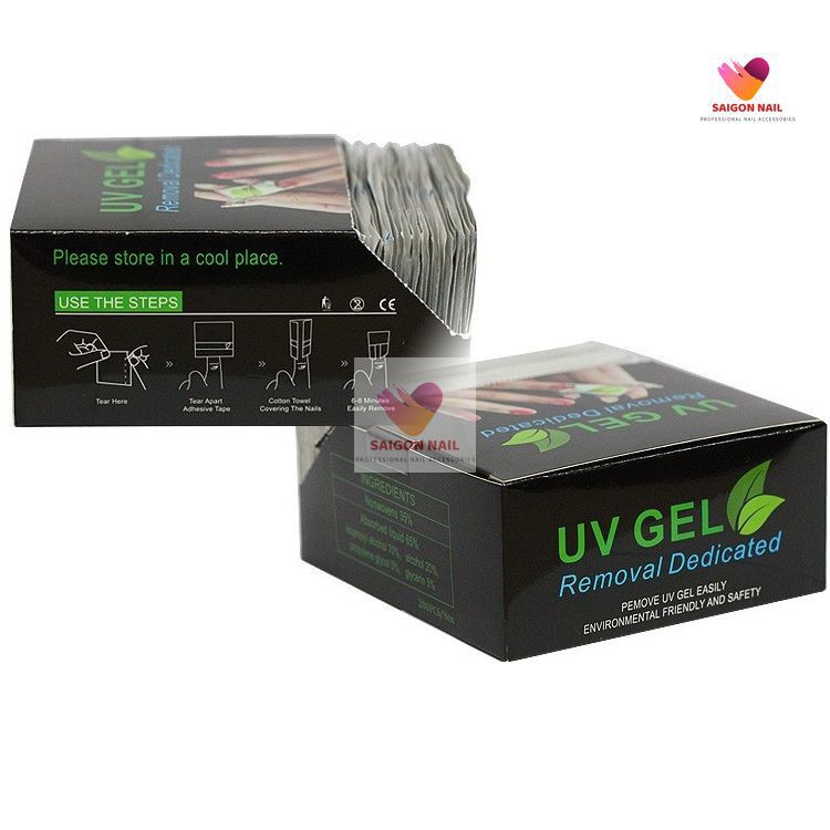 Giấy ủ tháo gel - UV Gel Removal Dedicated ( 200 miếng / hộp )