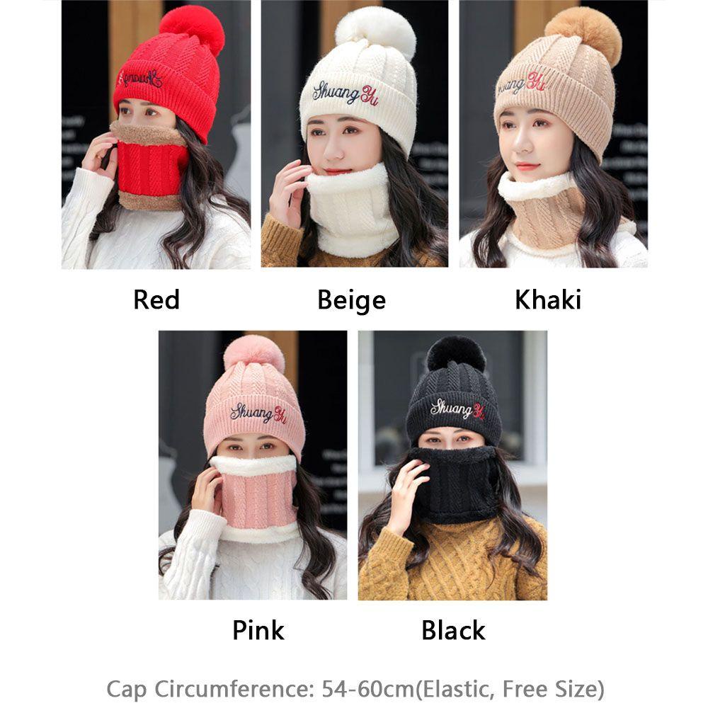 Set Mũ Kèm Khăn Choàng Cổ Lót Nhung Giữ Ấm Mùa Thu