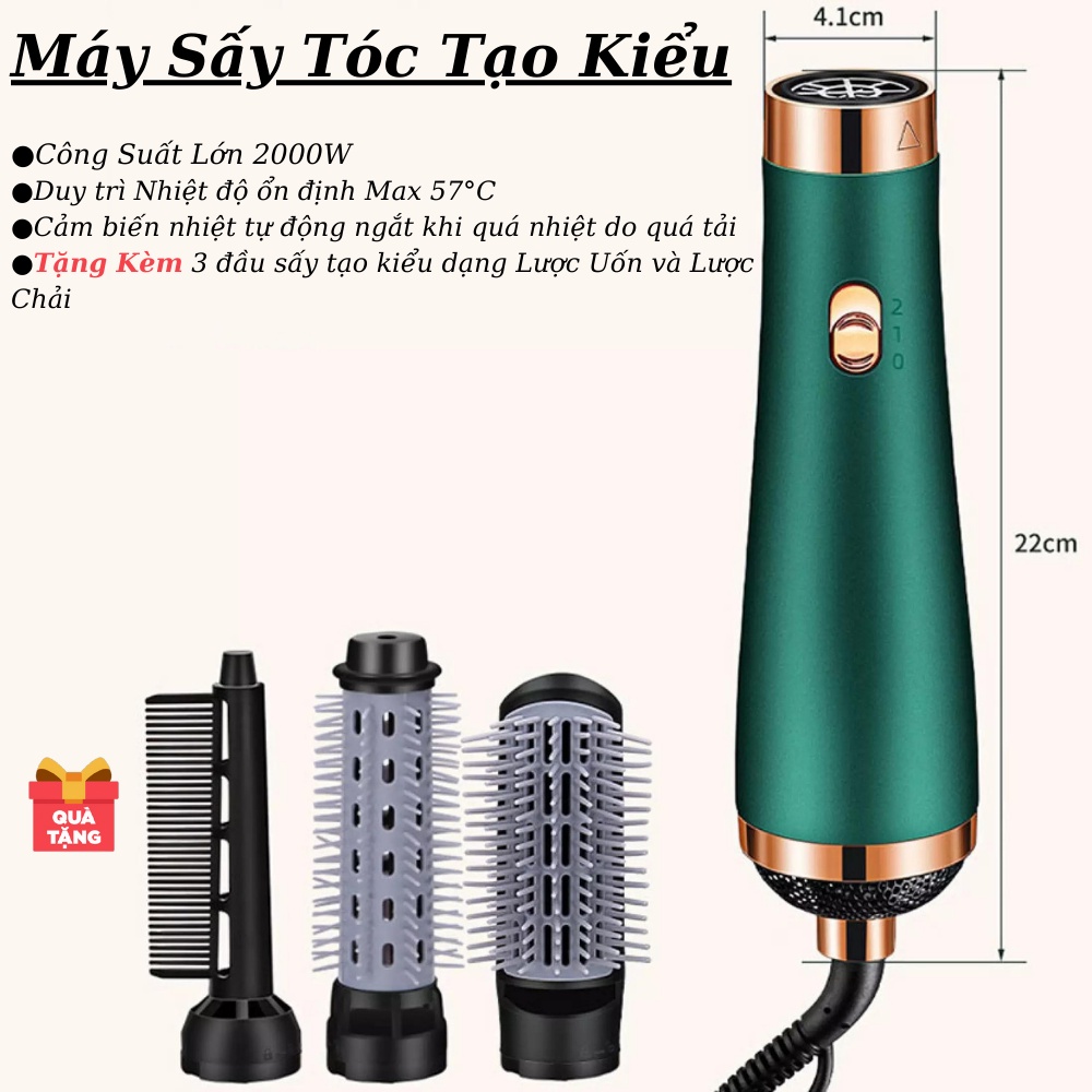 Máy Sẩy Tóc Thế Hệ Mới Japan Style - Tặng Kèm 3 Đầu Lược Tiện Lợi Tạo Kiểu, Uống Đa Nặng