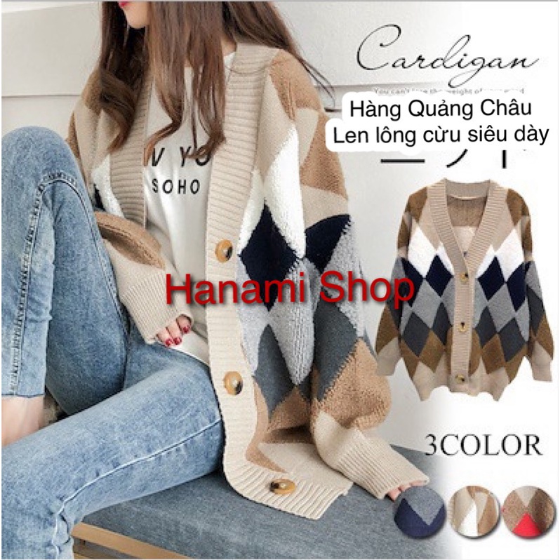 Áo Cardigan Nữ, Cadigan Len Hoạ Tiết Hàn Quốc