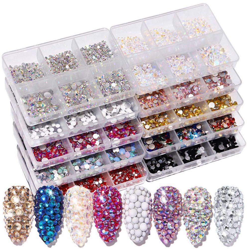 Set 1000 Móng Tay Giả KENT1 1000 Cái|Miếng Dán Kính 3D Trang Trí Móng Tay ss6-ss20|Ab AB AB