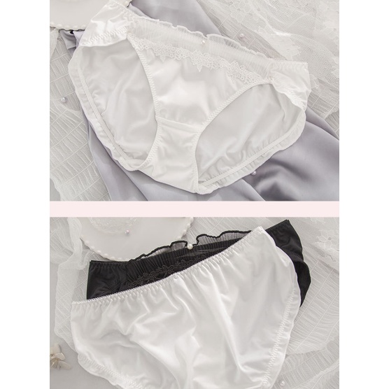 Quần Lót Nữ Lụa Sữa Phối Ren Xuất Đông Âu . Hàng Loại Đẹp.