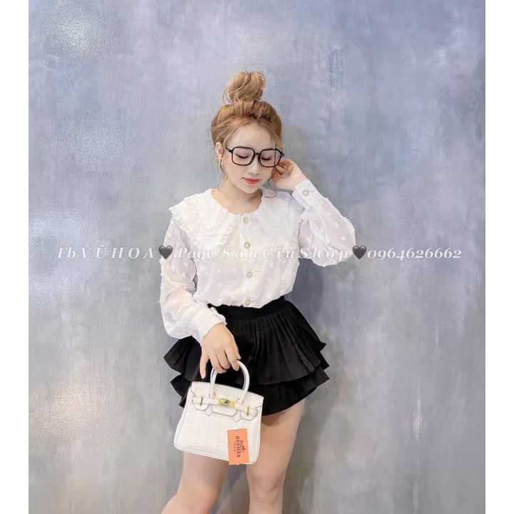 Áo sơ mi cúc ngọc xinh xỉu