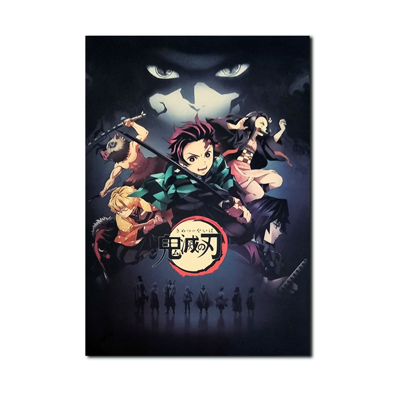 Tranh Treo Tường A1782] Demon Slayer 05 Phong Cách Retro