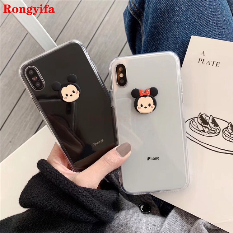 Samsung Galaxy Note 10+ 10 Plus 9 8 5 J7 J5 J2 Grand Prime Phone Case Mickey Minnie Cartoon Cute Transparent Clear Soft TPU Case Cover