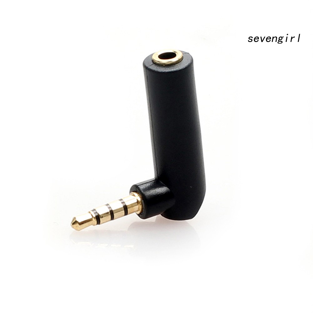 Đầu Nối Dài Tai Nghe Chuyển Đổi Âm Thanh 4 Cực 3.5mm 90 Độ