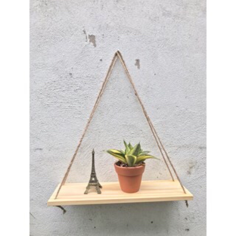 Kệ gỗ treo tường có dây trang trí kèm dây và phụ kiện (giá sập sàn )