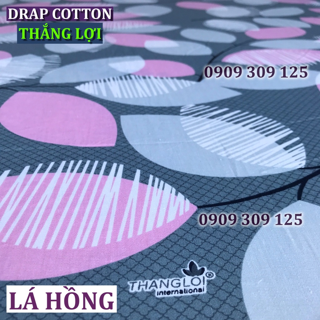drap Thắng Lợi chính hãng cotton cao cấp mẫu LÁ HỒNG in logo