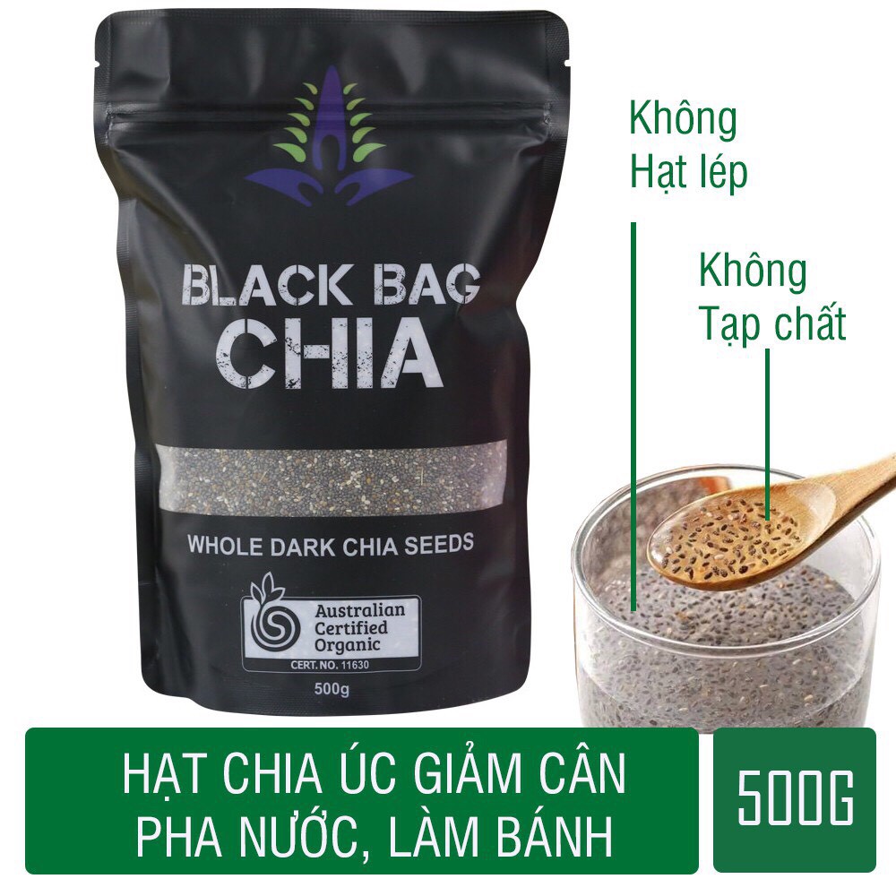 Hạt chia đen 500g Úc thương hiệu black bag chia seeds