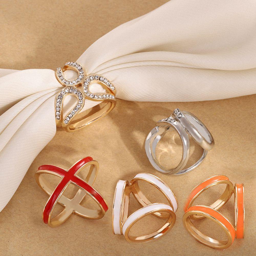 Khóa Cài Khăn Choàng Cổ Hình Chữ Thập Phong Cách Vintage Thanh Lịch Thời Trang Cho Nữ|Khăn Choàng Cổ Dạng Vòng Tròn Thời Trang