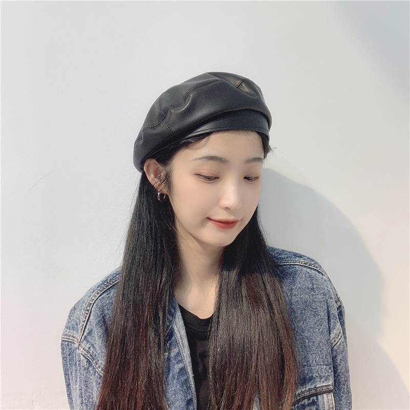 Mũ nồi phối nút sắt phong cách retro Nhật Bản thời trang thu đông dành cho nữ