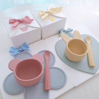 <có sẵn> Set chén & muỗng Rocou Gấu cực xinh