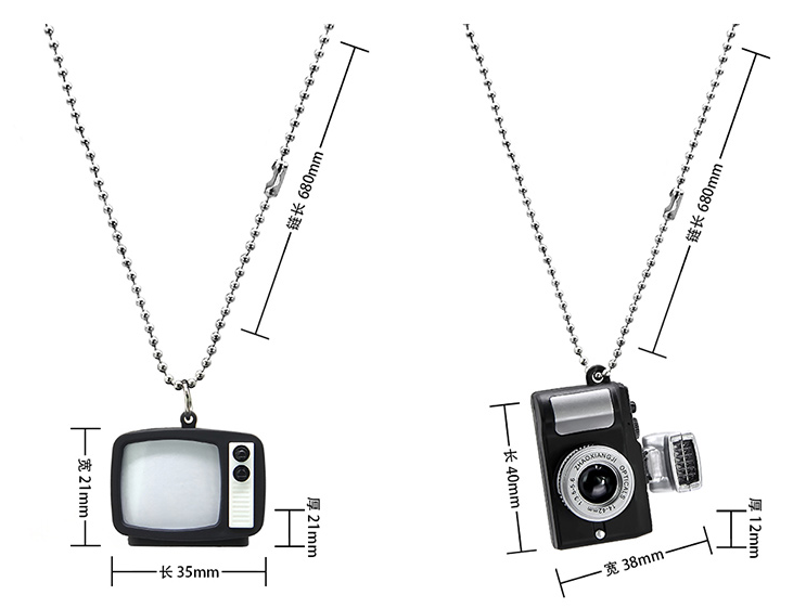 Dây chuyền mặt hình camera/ tivi phong cách Hàn Quốc hip hop dáng dài thời trang unisex