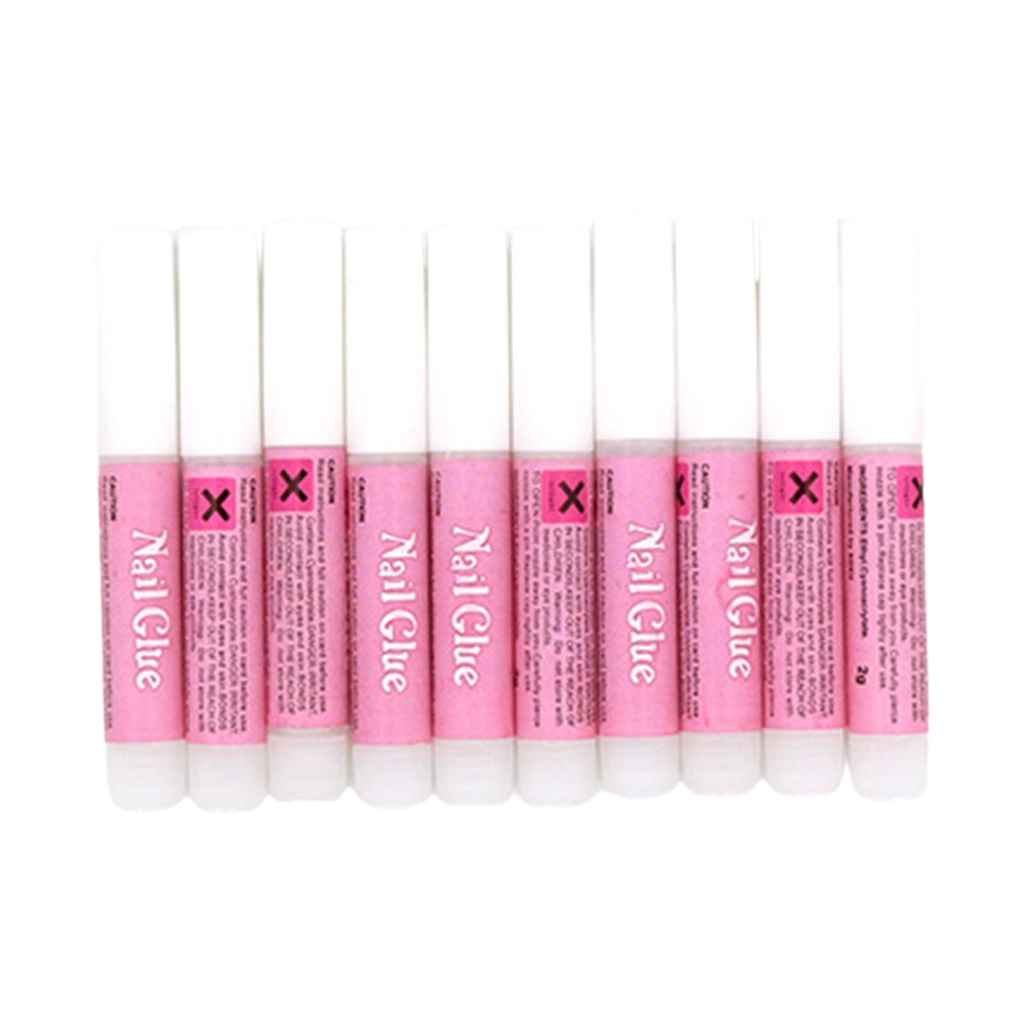 [Hàng mới về] Bộ 10 lọ keo dán 2g siêu nhẹ chuyên dụng cho đính đá trang trí móng tay chất lượng cao