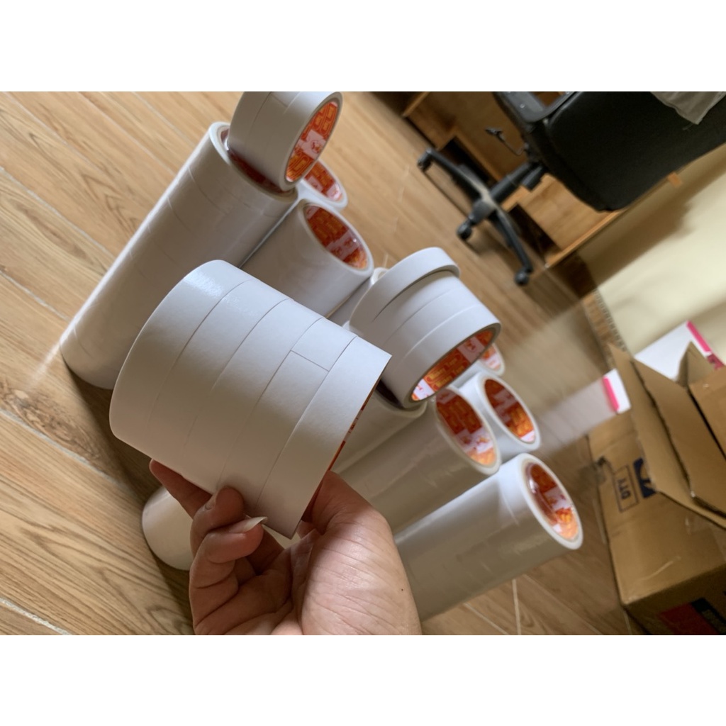 Băng dính hai mặt siêu dính  chịu nhiệt dùng dán thảm, xốp cách nhiệt khổ 2cm x 10m