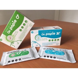 Khăn lau hạ sốt Dr Papie - Hộp 25 khăn - Giải pháp hạ sốt hoàn hảo cho bé