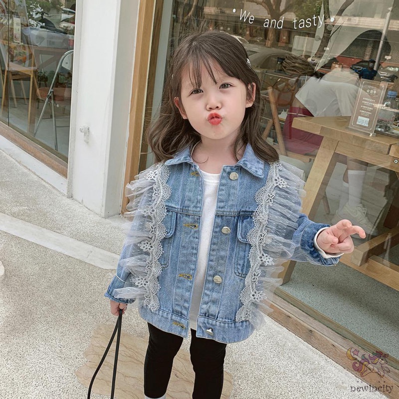 Áo Khoác Denim Thời Trang Mùa Thu Hàn Quốc Cho Bé Gái