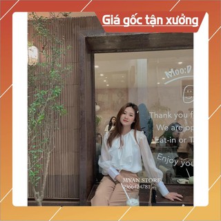 Áo sơ mi tơ óng cổ bèo- áo sơ mi công sở nhẹ nhàng giá rẻ