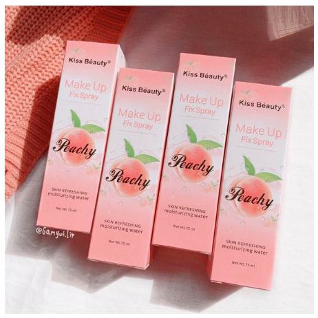 Xịt Khoáng Khóa lớp Nền Trang điểm Kiss Beauty Peachy 75ml | BigBuy360 - bigbuy360.vn