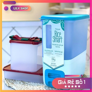 🧡 FREESHIP🧡 Thùng gạo thông minh 10kg (kèm quà tặng 2 hộp trữ khô)