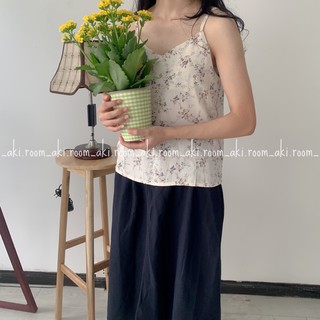 Áo hai dây hoa voan lụa chất mát