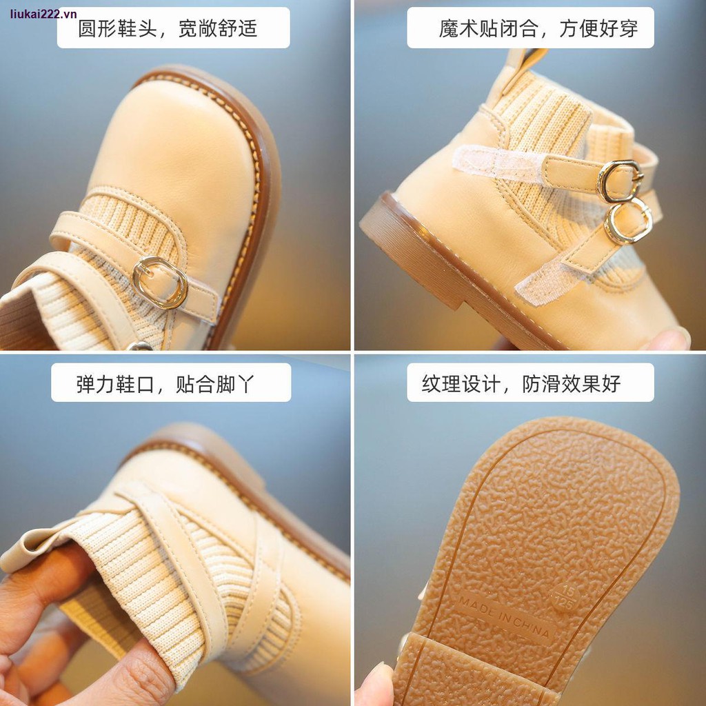 Giày bốt da đế mềm thời trang thu đông tùy chọn màu sắc dành cho bé gái 1-2 tuổi